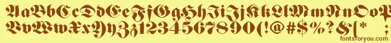 Germanfatman Font – Brown Fonts on Yellow Background