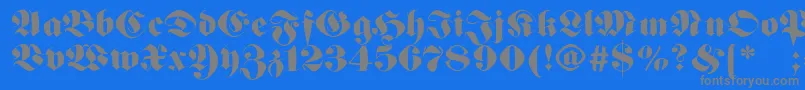 Germanfatman Font – Gray Fonts on Blue Background