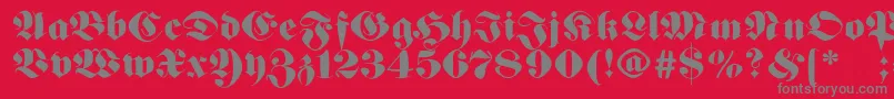 Germanfatman-Schriftart – Graue Schriften auf rotem Hintergrund