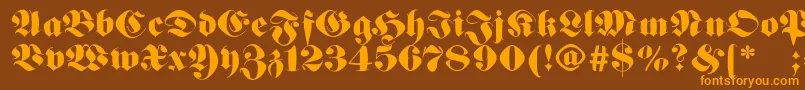 Germanfatman Font – Orange Fonts on Brown Background