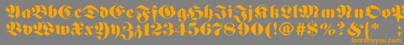 Germanfatman Font – Orange Fonts on Gray Background