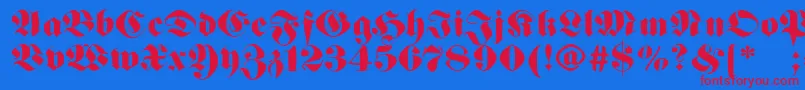 Germanfatman Font – Red Fonts on Blue Background