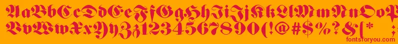 Шрифт Germanfatman – красные шрифты на оранжевом фоне