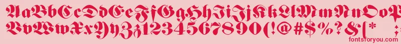 Germanfatman-fontti – punaiset fontit vaaleanpunaisella taustalla