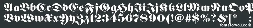 Germanfatman-fontti – valkoiset fontit mustalla taustalla