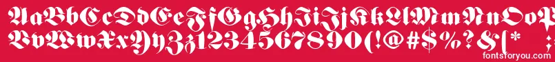Germanfatman-fontti – valkoiset fontit punaisella taustalla