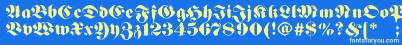 Шрифт Germanfatman – жёлтые шрифты на синем фоне