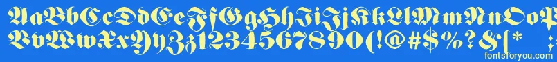 Germanfatman Font – Yellow Fonts on Blue Background