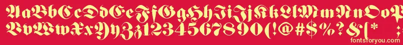 Germanfatman-fontti – keltaiset fontit punaisella taustalla