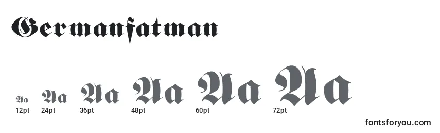 Размеры шрифта Germanfatman