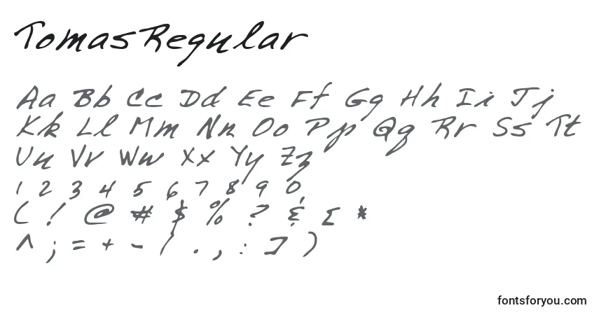 TomasRegularフォント–アルファベット、数字、特殊文字