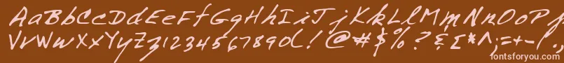 TomasRegular Font – Pink Fonts on Brown Background