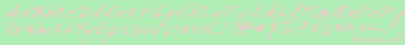 フォントTomasRegular – 緑の背景にピンクのフォント