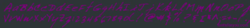 TomasRegular-fontti – violetit fontit mustalla taustalla