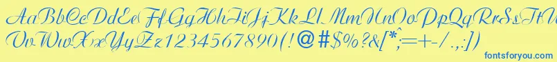 AdriadbNormal Font – Blue Fonts on Yellow Background