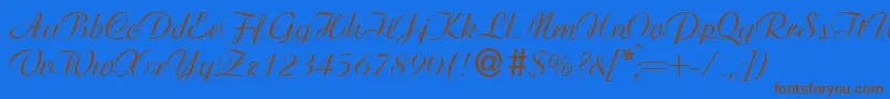 AdriadbNormal Font – Brown Fonts on Blue Background