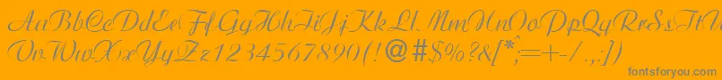 AdriadbNormal-Schriftart – Graue Schriften auf orangefarbenem Hintergrund
