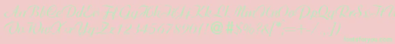 AdriadbNormal Font – Green Fonts on Pink Background