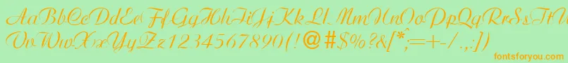 Police AdriadbNormal – polices orange sur fond vert