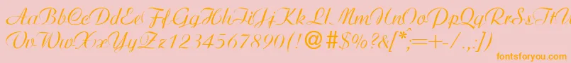 AdriadbNormal Font – Orange Fonts on Pink Background