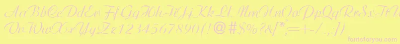 AdriadbNormal Font – Pink Fonts on Yellow Background
