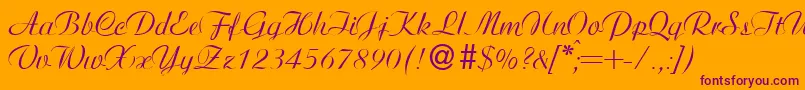 Police AdriadbNormal – polices violettes sur fond orange