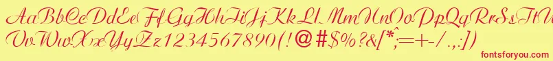 AdriadbNormal Font – Red Fonts on Yellow Background