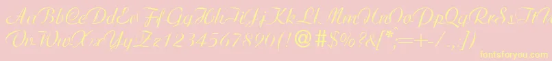 AdriadbNormal-Schriftart – Gelbe Schriften auf rosa Hintergrund