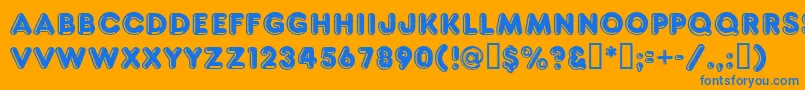 Ft80-Schriftart – Blaue Schriften auf orangefarbenem Hintergrund