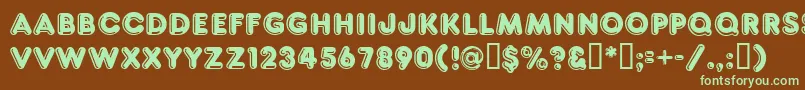 フォントFt80 – 緑色の文字が茶色の背景にあります。