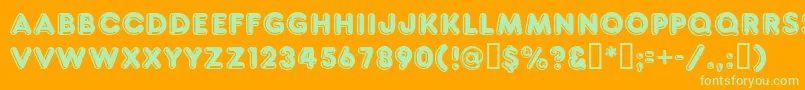 フォントFt80 – オレンジの背景に緑のフォント