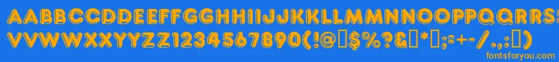 Ft80 Font – Orange Fonts on Blue Background