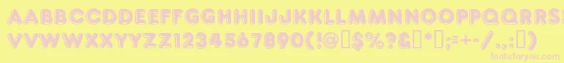 Ft80-Schriftart – Rosa Schriften auf gelbem Hintergrund