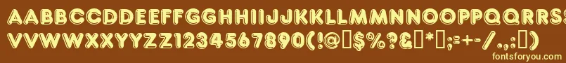 Ft80-fontti – keltaiset fontit ruskealla taustalla