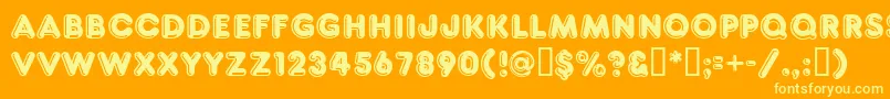 Ft80 Font – Yellow Fonts on Orange Background