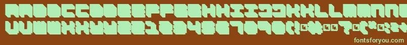 FdNecromancer-fontti – vihreät fontit ruskealla taustalla