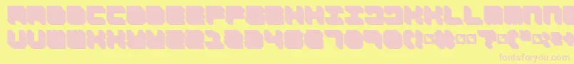 Czcionka FdNecromancer – różowe czcionki na żółtym tle
