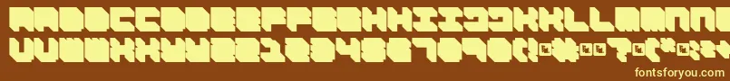 FdNecromancer-fontti – keltaiset fontit ruskealla taustalla