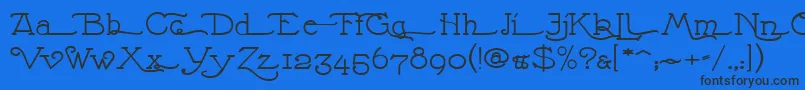 NathanAlternatese Font – Black Fonts on Blue Background