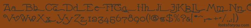 フォントNathanAlternatese – 黒い文字が茶色の背景にあります