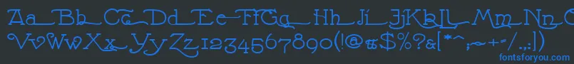 NathanAlternatese Font – Blue Fonts on Black Background
