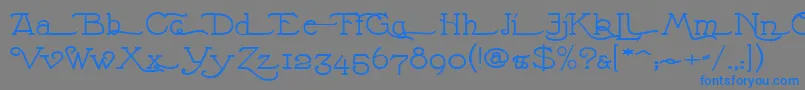 フォントNathanAlternatese – 灰色の背景に青い文字