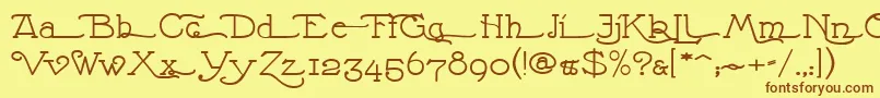 NathanAlternatese Font – Brown Fonts on Yellow Background