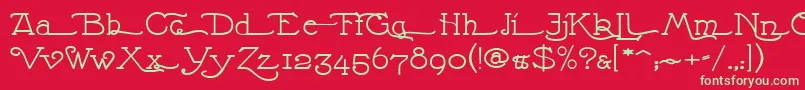 NathanAlternatese-Schriftart – Grüne Schriften auf rotem Hintergrund