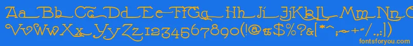 NathanAlternatese Font – Orange Fonts on Blue Background