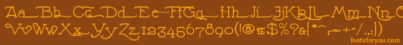 NathanAlternatese Font – Orange Fonts on Brown Background