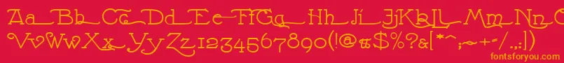 フォントNathanAlternatese – 赤い背景にオレンジの文字