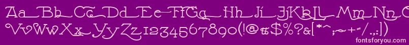 NathanAlternatese Font – Pink Fonts on Purple Background