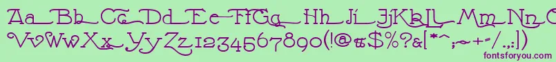 NathanAlternatese Font – Purple Fonts on Green Background