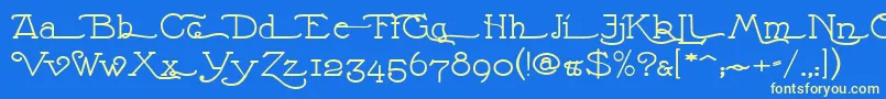 NathanAlternatese Font – Yellow Fonts on Blue Background